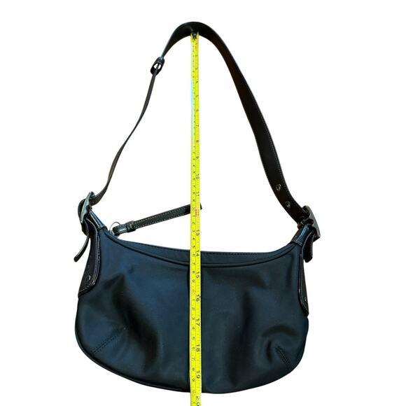 Coach A04K-6671 Hobo Shoulder Bag Pochette Black Nylon/Leather Strap/Trim - Picture 16 of 16